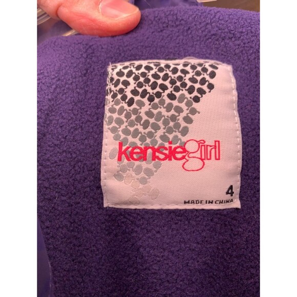 Kensiegirl Jacket Girls 4 Purple Long Sleeves Regular Hooded Full Zip Puffer New - Picture 3 of 8